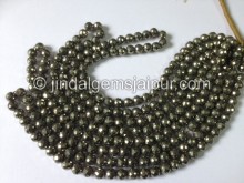 Pyrite Faceted Round Shape Beads